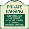Signmission Private Parking Inoperable or Unlicensed Vehicles Towed at Vehicle Owners Expense, TG-1818-23256 A-DES-TG-1818-23256 - alternate 1